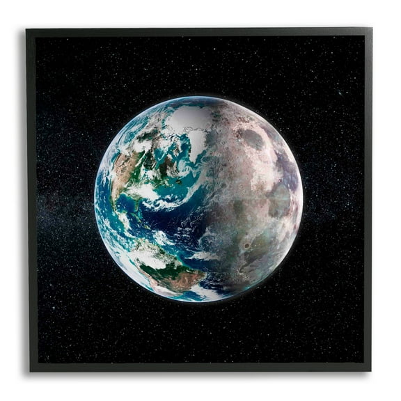 Stupell Industries Earth in Galaxy Fairy Tales & Fantasy Photography Black Framed Art Print Wall Art, 12 x 12
