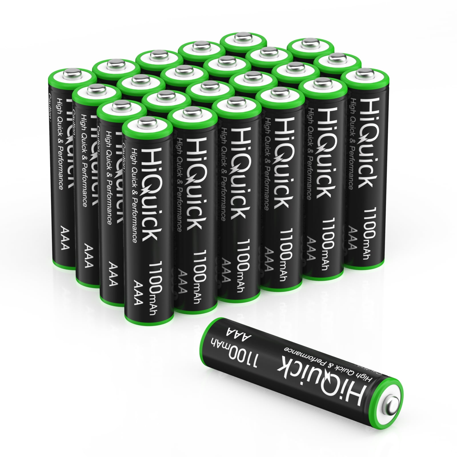 Hiquick AAA battery Ni-MH 1100mAh Rechargeable Batteries, 1,200 cycle batteries, 1.2V low self-discharge, 24 Count