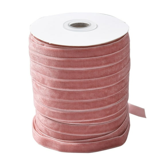 Single Face Velvet Ribbon Pink 3/8 inch(9.5~10mm) 50yards/roll(45.72m/roll)
