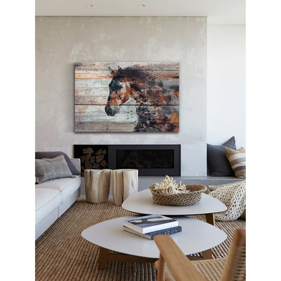 Marmont Hill "Fire Horse" by Irena Orlov Painting Print on Wrapped Canvas