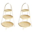 thumbnail image 1 of 2X Baskets Tier Rack Fruit Bread Food Storage Kitchen Decorate Round Plate Stand Container Storage Rack Three Layers, 1 of 2