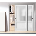 thumbnail image 6 of Sliding Closet Bypass Doors with hardware | Lucia 22 White Silk with Frosted Opaque Glass | Kitchen Lite Wooden Solid Bedroom Wardrobe Doors -36" x 96" (2* 18x96)-Frosted Glass, 6 of 6