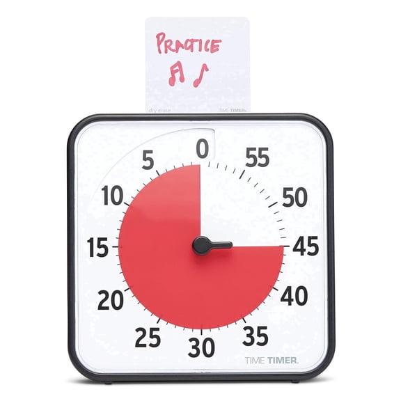 Time Timer 8 inch Visual Timer— 60 Minute Kids Desk Countdown Clock with Dry Erase Activity Card