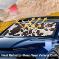thumbnail image 4 of KUIFORTI Cow Print Windshield Sun Shade for Women Automotive Interior Sun Protection, Reflective Polyester Blocks Heat and Sun. Foldable Sun Shield That Keeps Your Vehicle Cool, 4 of 5