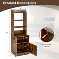 thumbnail image 2 of Gymax Nightstand Bedside End Side Table Bookshelf w/ Charging Station Rustic Brown, 2 of 10