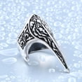 thumbnail image 5 of Anillo de armadura tallado de acero inoxidable con joyería vintage personalizada, anillo de moda para hombres, 5 of 5