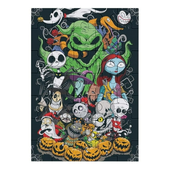 35 PCS Jigsaw Puzzle The Nightmare Before Christmas Wooden Puzzle Challenging Game Fun Artwork For Family Friends Gifts