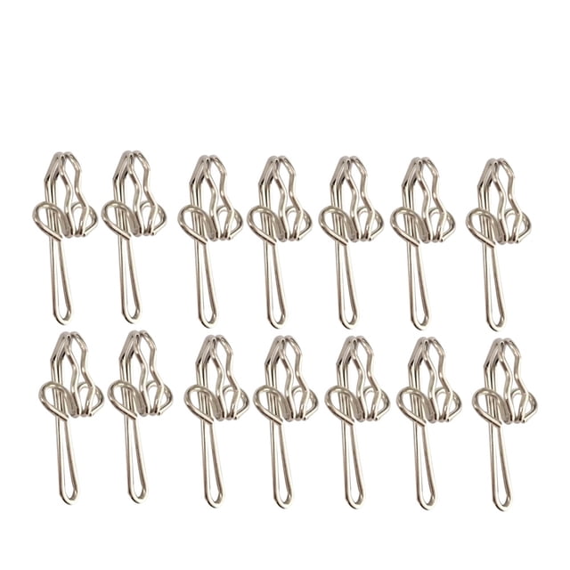 100 Pcs Crochet de Rideau Plaqué Imitation Nickel Doré Accessoires de Rideau Crochet (Argent)