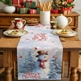 thumbnail image 4 of Merry Christmas Cotton Linen Table Runner for Dining Kitchen, Winter Snowman Xmas Tree Red Bids Snowfall Wedding Outdoor Party Tablerunners Decor, Dresser Scarf Coffee Tablecloth Runners 13"x108", 4 of 9