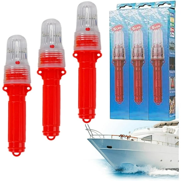 Marine Flares (3 Pack), 2025 Upgraded Electronic Flares - Coast Guard Approved, Durable and Bright, Waterproof Emergency Light