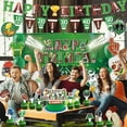 thumbnail image 7 of Football Birthday Party Decorations, 55PCS American Football Themed Birthday Banner Triangle Flag Hanging Swirls Cake Topper Cupcake Toppers Backdrop, Green Rugby Happy Birthday Backdrop for Kids, 7 of 7