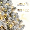thumbnail image 4 of 9 ft Christmas Tree, Christmas Decorations with 900 Lights, Pre-lit Artificial Christmas Tree with 1800 Snowy White PVC Branches, Flodable Metal Stand＆Easy Assembly, 4 of 7