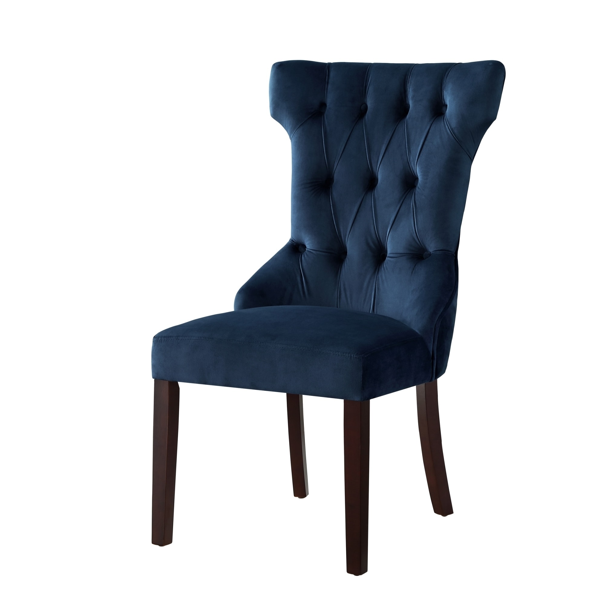 Inspired Home Julia Velvet or Linen Wingback Button Tufted Dining Chair