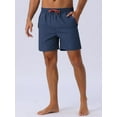 thumbnail image 2 of DARING DIVA Men's Elastic Waist Drawstring Mesh Lining Beach Shorts 34 Dark Blue, 2 of 6