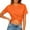 A_ Orange, variant on Short Sleeve Round Neck T-shirt Backless Hollow Design Casual Stylish Summer Top Women Fashion Blouse Ideal for Daily Wear Party Vacation Red L