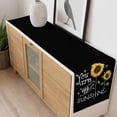 thumbnail image 4 of Sunflowers Table Runner - 60 Inch Long, Kitchen Dining Table Runner Dresser Scarves, Modern Bee You Are My Sunshine Black Farmhouse Decor for Coffee Tables Wedding Party Banquet, 4 of 8
