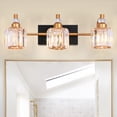 thumbnail image 1 of Vikaey Crystal Gold Bathroom Vanity Light Fixtures, Modern Elegant Style Bathroom Wall Sconce, Metal Vanity Lights Over Mirror(Black & Brass), 1 of 6
