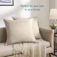 thumbnail image 5 of Bare Home Pillow Sham Set - Premium 1800 Collection - Double Brushed - Euro, Sand, 5 of 8