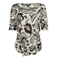 thumbnail image 4 of Women's Petite Paisley Printed Linen T-Shirt-BP-PS, 4 of 5
