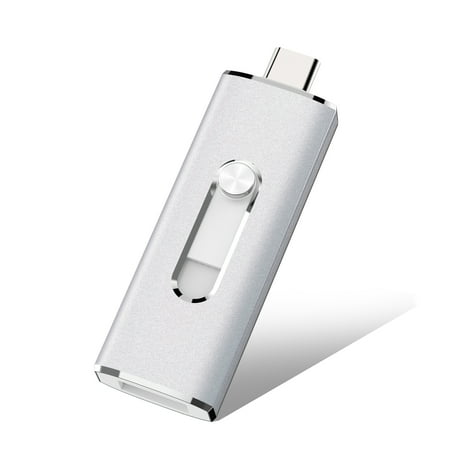 Flash Drive Mac USB C Flash Drive, KOOTION 32G USB 3.1 Dual (Type-C & Type-A) OTG U Disk Data Storage USB Flash Drive for Type-C Smart Phones, Samsung Galaxy, Computers, Tablet and New Macbook (Silver) ()