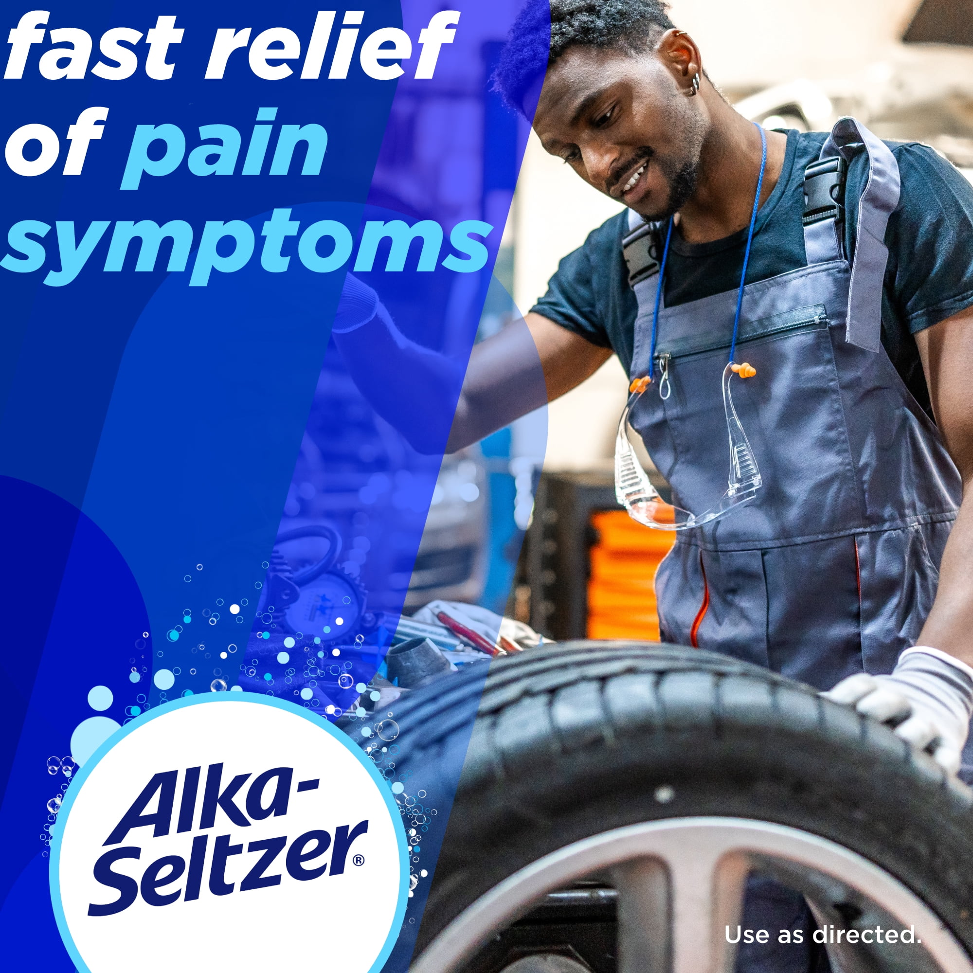 (2 pack) Alka-Seltzer Pain Relief, Aspirin Effervescent Tablets for Fast Pain Relief, Package May Vary 24 Ct
