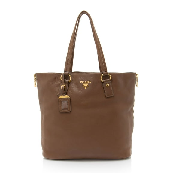 Pre-Owned Prada Vitello Daino Side Zip Tote