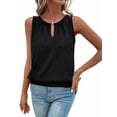 thumbnail image 3 of Fashion Buttoned Round Neck Solid Color Vest Black S, 3 of 6