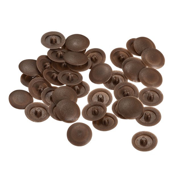 Tornillo Tapa Cubiertas, 40uds 12x3mm Plástico Tornillo Decoración Cubierta para Phillips Leva Accesorio Tuerca Autorroscante Tornillo, Oscuro Café Unique Bargains tornillos autorroscantes