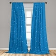 thumbnail image 5 of Ambesonne Blue Curtains, Bold Polka Dots Retro, Pair of 28"x63", Blue Pale Blue White, 5 of 5