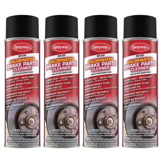 Sprayway SW330 Chlorinated Brake Parts Cleaner, 18.5 oz (4 Pack)