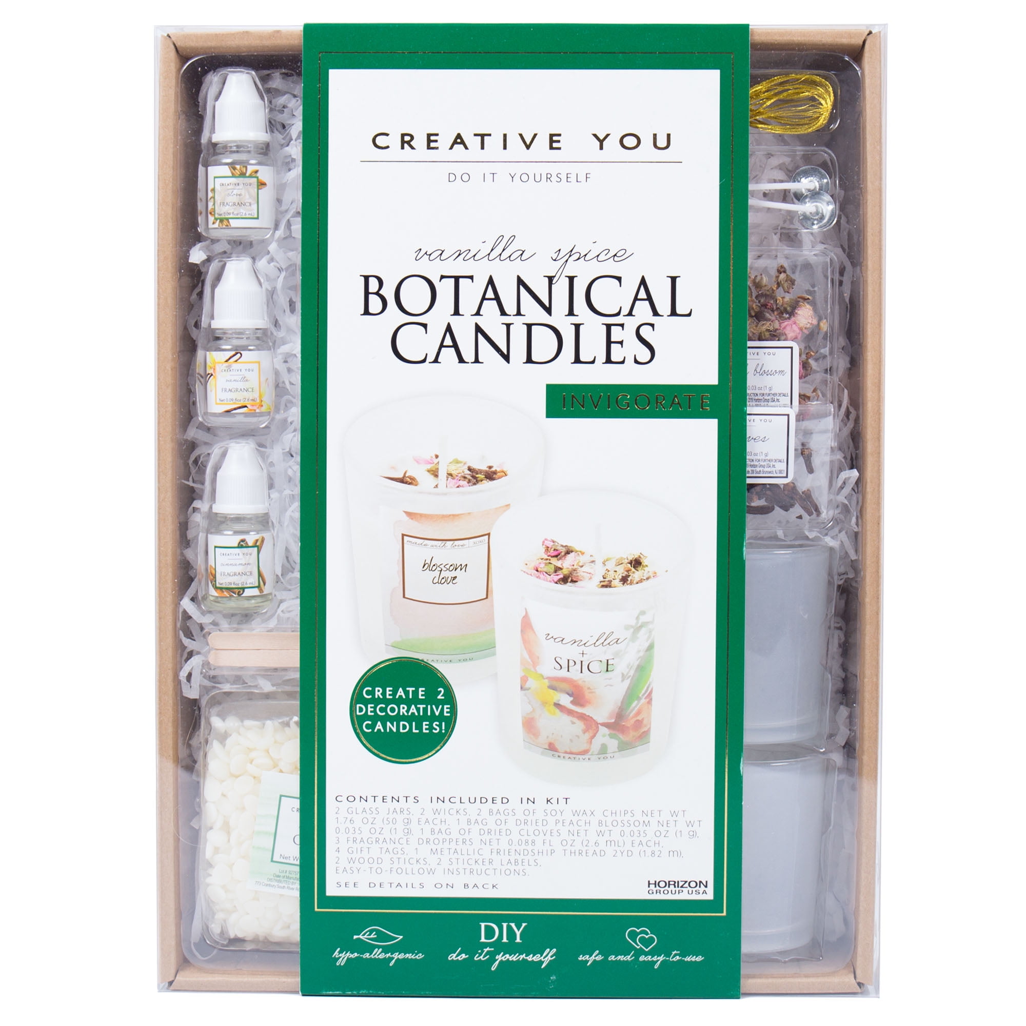 Creative You D.I.Y. Vanilla Spice Botanical Candles