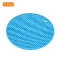 thumbnail image 3 of Unique Bargains 4pcs Silicone Trivets for Hot Pots, Hot Pads Pot Holders, Heat Resistant Trivets for Hot Dishes-Blue, 3 of 5