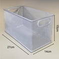 thumbnail image 2 of Caja organizadora para guardar CD con asas y cesta de malla metálica multifunción. Plata, 2 of 8