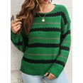 thumbnail image 4 of Women Sweater O Neck Splicing Color Casual Pullovers, 4 of 8