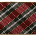 thumbnail image 3 of Vickerman 4" x 5 Yards Gray Bias Perth Plaid Gold Fused Ribbon., 3 of 3