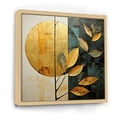 thumbnail image 2 of Designart "Foliage With Golden Geometric Elements I" Leaves Floater Framed Canvas Wall Art, 2 of 5