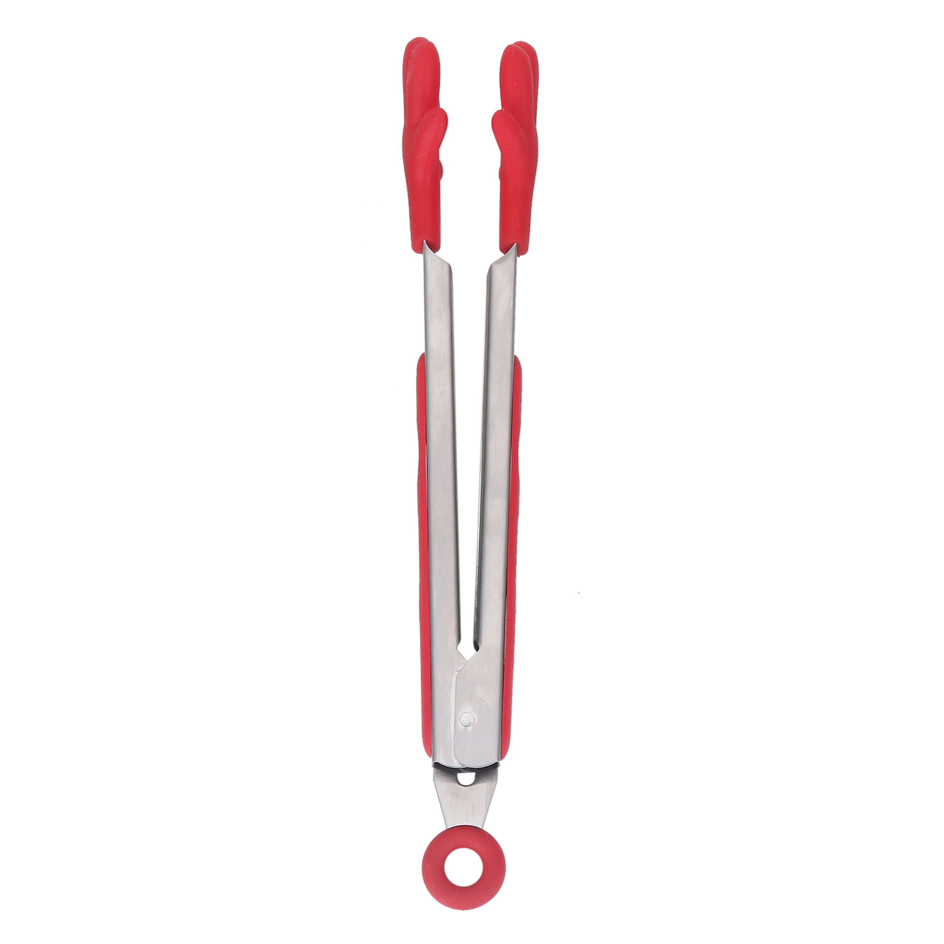 9 Stainless Steel Red Silicone Tong w/ Stay Cool Handle