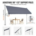 thumbnail image 5 of KFFKFF 178 x 47" Retractable Patio Awning, Manual Crank Handle Sunshade Shelter, Outdoor Canopy for Deck, Adjustable Height Ranging 86 to 122 in, Suitable for Patio/Balcony/Yard, Dark Gray, 5 of 9