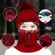 thumbnail image 3 of Conjunto De Bufanda De Gorro De Punto De Invierno Con Gafas, Gorro Con Cremallera, Orejeras, Gorros Forrados De Lana Con Pompón, Gorro A Prueba De Viento, Calentador De Cuello Para Esquí Y Ciclismo Moyic AP008076-06, 3 of 6