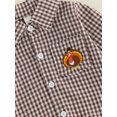 thumbnail image 2 of Cjfdfy Newborn Baby Girl Boy Thanksgiving Clothes Turkey Embroidery Romper Long Sleeve Button Down Collared Plaid Bodysuit Infant Cute Turkey Thanksgiving Fall Winter Outfit, 2 of 9