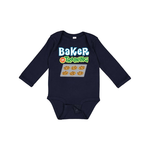 Inktastic Baker in Training Baking Boys or Girls Long Sleeve Baby Bodysuit