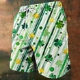 thumbnail image 4 of UVEASISHA Big and Tall Beach Shorts for Men Holiday Party Swim Trunks St Patricks Day Clover Printed Swimwear Board Shorts with Drawstring and Pockets Green 4XL, 4 of 6