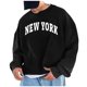 thumbnail image 1 of Men's Solid Color Letter Printed Loose Drop Shoulder Sleeves Round Neck Hoodies Men's Casual Sports Hoodies 3XL, 1 of 3