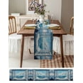 thumbnail image 4 of Table Runner 48 Inches Long for Kitchen Dining, Coastal Dresser Scarf Farmhouse, Dining Table Decorations for Wedding/Parties, Window Nautical Beach Blue Seaside 13 x 48 In, 4 of 9