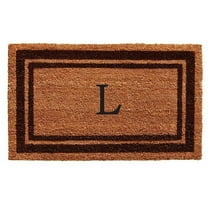 Calloway Mills Brown Border 18" x 30" Monogram Outdoor Doormat (Letter L)