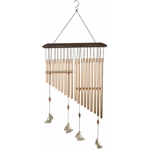 30" L Bronze Butterfly Memorial Wind Chimes, Patio, Living Room, Bedroom Decor
