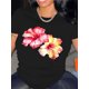 thumbnail image 1 of Camiseta Para Mujer De Verano Para Uso Diario, Viajes, DesplazamientosValentine'S Day & Flower Print T-Shirt, Short Sleeve Crew Neck Casual Top for Summer and Spring, WomCamisetas de verano para muj, 1 of 6