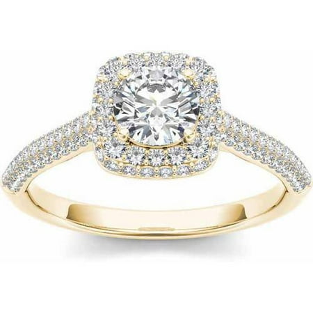 Imperial 1-1/2 Carat T.W. Diamond Double Halo 14kt Yellow Gold Engagement Ring