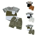 thumbnail image 3 of Gerichy Toddler Kids Boy Shorts Clothing Set 0 6 12 18 24 Months 2T 3T Little Boys Summer Set Stretchy Pullover Short Sleeve Shirts Loose Sweatshorts Outfits Baby Boys Shorts Pants Set, 3 of 3