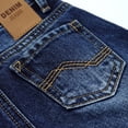 thumbnail image 5 of KIDSCOOL SPACE Infant Jeans,Baby Toddler Elastic Band Inside with D-ring Ripped Vintage Creasing Denim Pants,Mid Blue9-12 Months, 5 of 6
